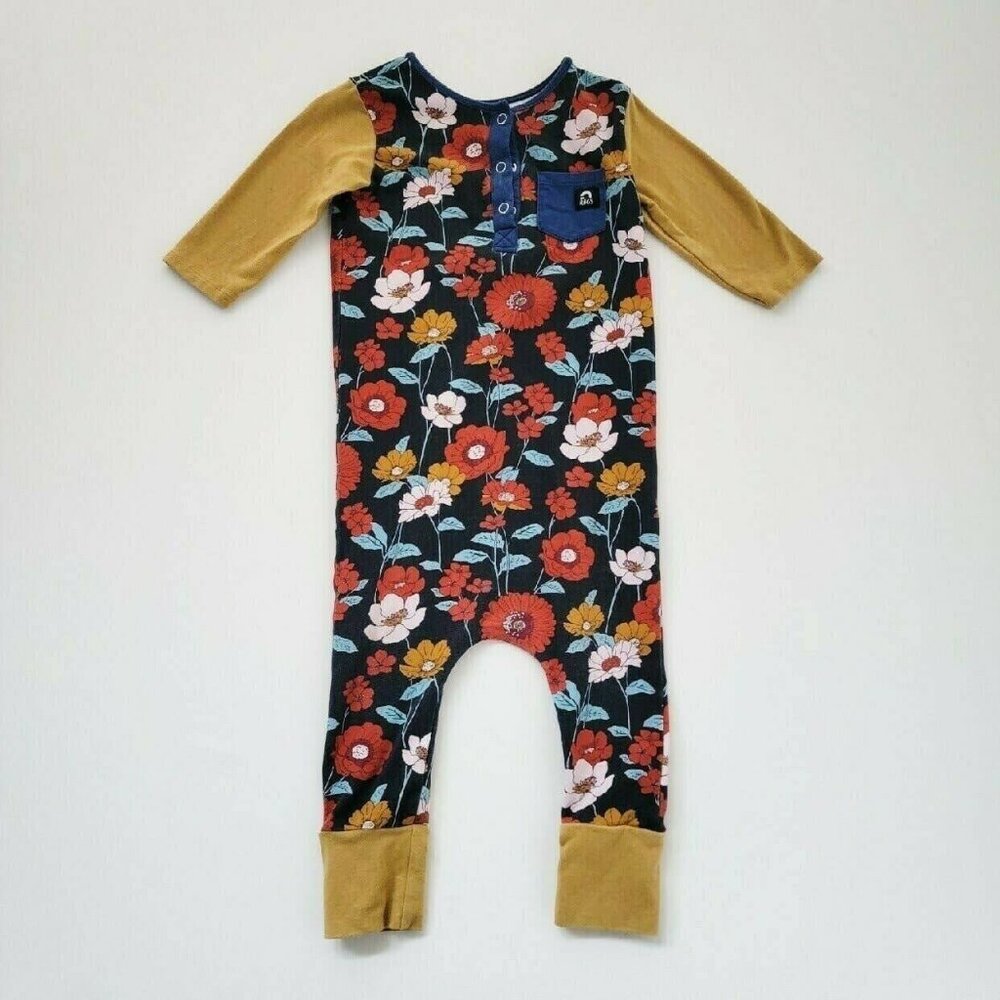 Rags Henley Pocket Romper - 2Y